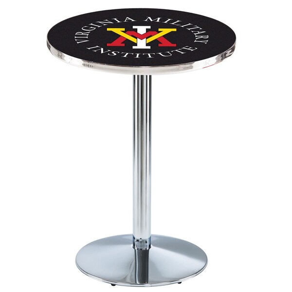42" Chrome Virginia Military Institute Pub Table